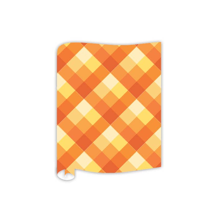 Harvest Orange Gingham Table Runner