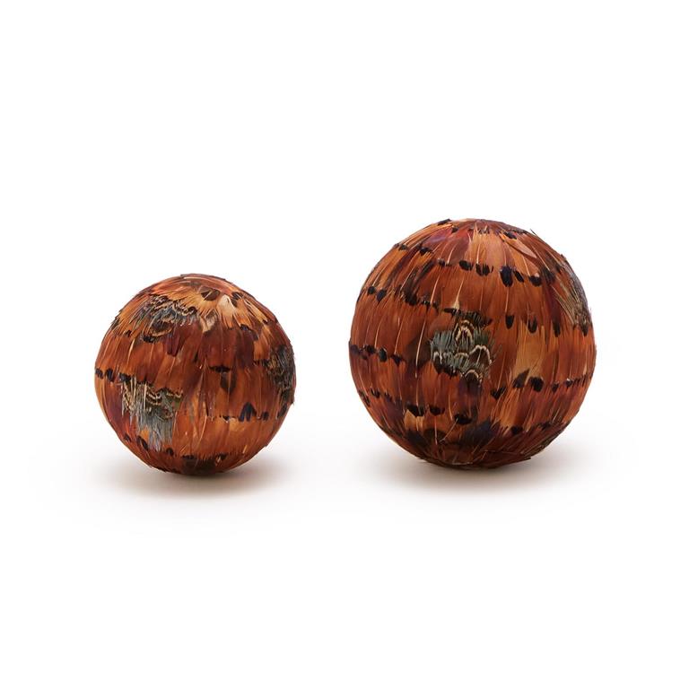 Pheasant Feather Ball, 2 Sizes to Choose From
