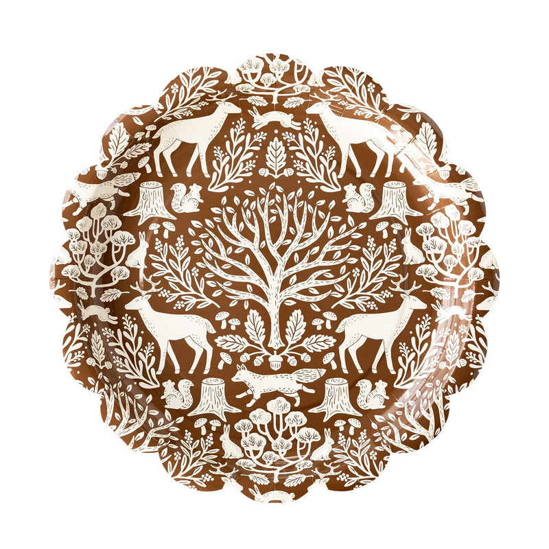 Woodland Toile Paper Plate