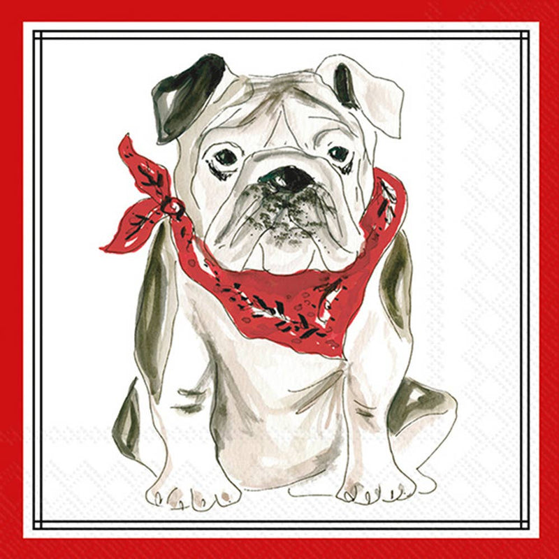 Red Bulldog Cocktail Napkin