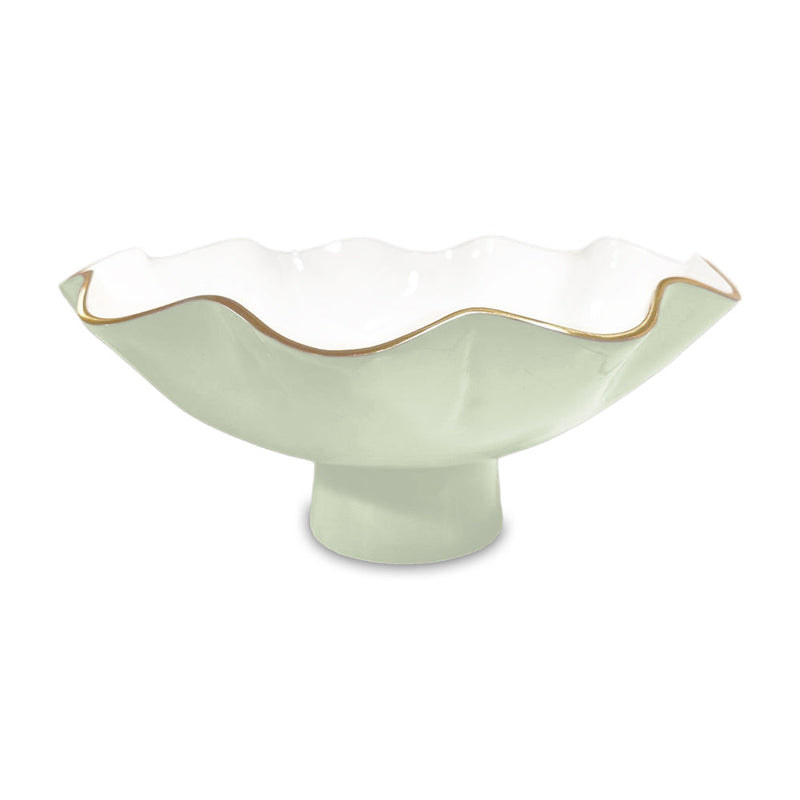 Encanto Carola Large Pedestal, Pistachio & White