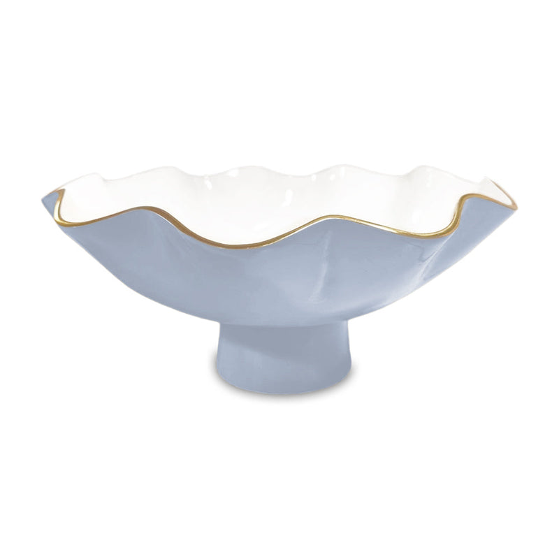 Encanto Carola Large Pedestal, Periwinkle & White
