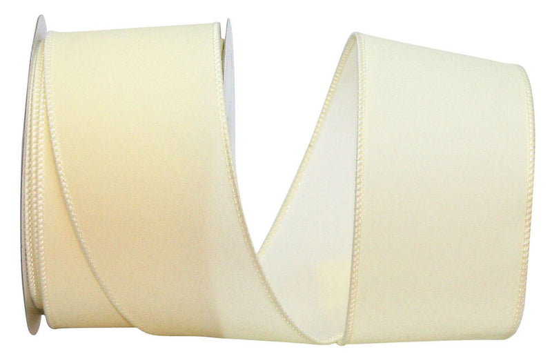 Velvet Color Wired Edge Ribbon, Ivory, 2.5 in. 10 yds.