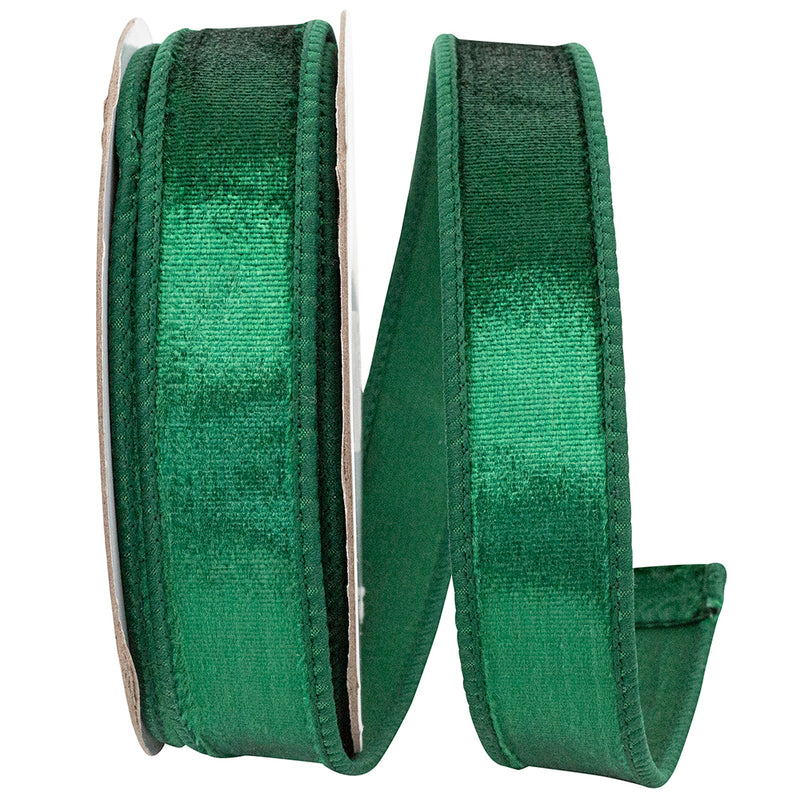 Designer Plush Velvet Elite Wired Ribbon - Emerald - More Sizes