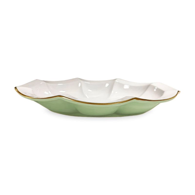 Encanto Devon Oval Platter- Pistachio/White