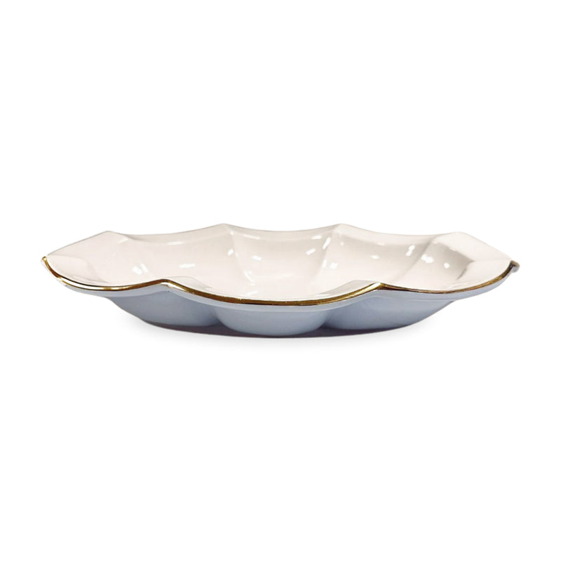 Encanto Devon Oval Platter- Periwinkle/White