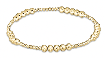 Classic Blissful Pattern 2mm Bead Bracelet - 4mm Gold
