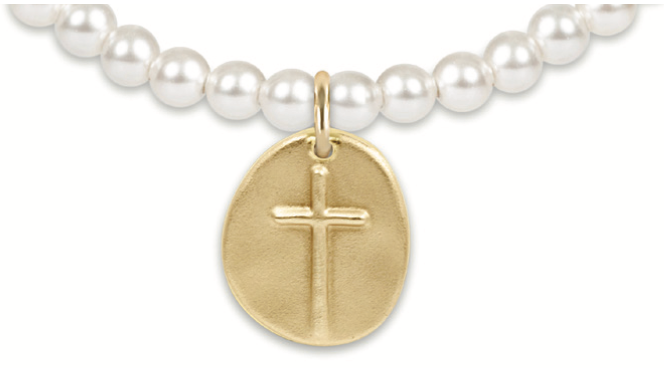 EXTENDS Classic Pearl 4mm Bracelet - Inspire Gold Charm