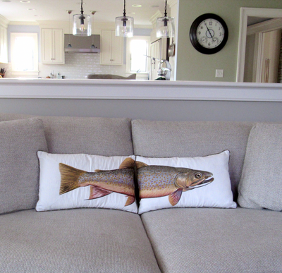 Brook Trout Embroidered Pillow Set