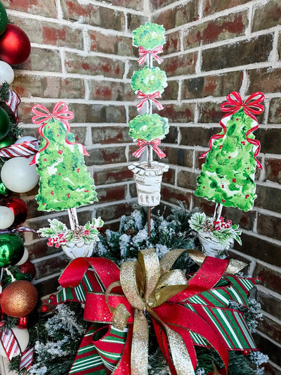 Beck's Traditional Pinecone Trees, Set of 3 Stakes/Hangers