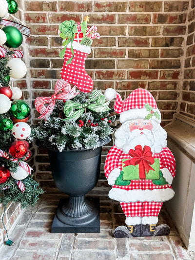 Beck's Red & Green Bows, Set of 2 Stakes/Hangers