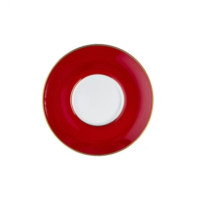 ColorSheen Red & Gold Saucer, Ultra-White