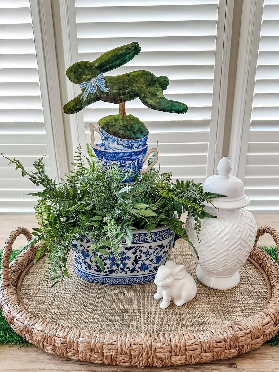 teacup planter pot Gallery Bunny in Teacup Plant Stake – Avriett House, Home & Gift Store