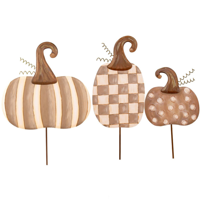Putty Pumpkins, Set of 3 Stakes/Hangers