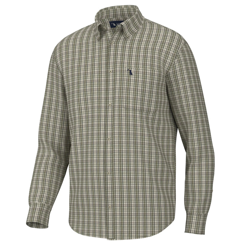 Faulk Dress Shirt- Olive/Forest/Brown