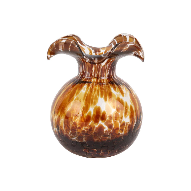 Hibiscus Glass Brown Tortoiseshell Bud Vase