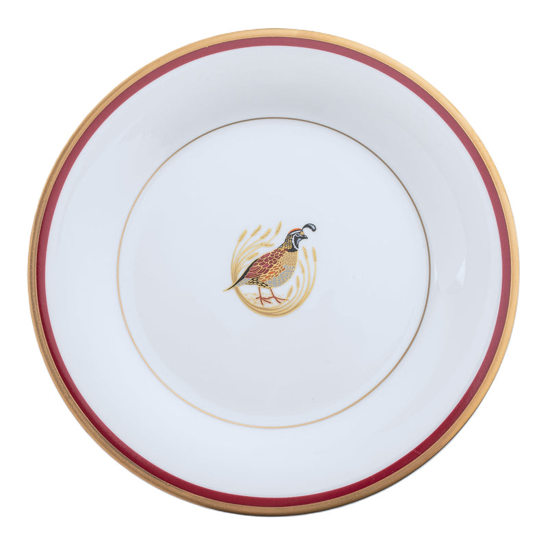 Charlotte Moss Ultra-White Quail Motif Ultra-White, Salad Plate