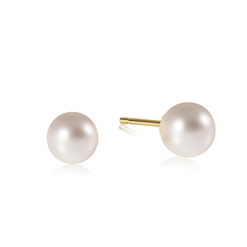 Classic 8mm Ball Stud Earrings - Pearl