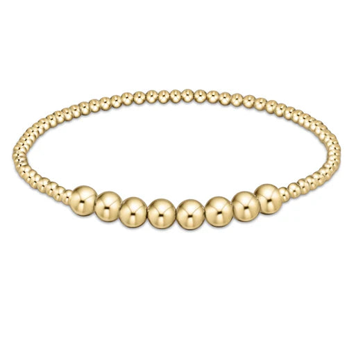 Classic Blissful Pattern 2.5mm Bead Bracelet- 5mm Gold