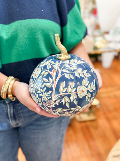 Blue Chinoiserie Pumpkin, Small