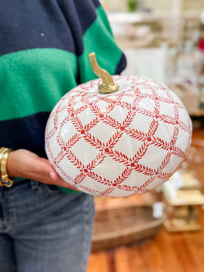 Rusty Red Trellis Pumpkin, Medium