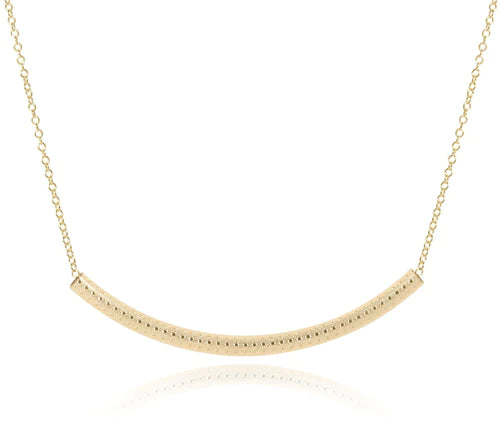 16" Necklace Gold- Bliss Bar Textured Gold