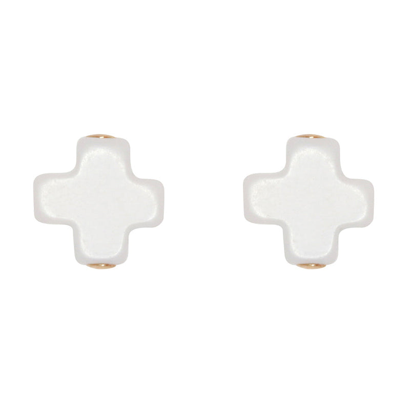 Signature Cross Stud - Off White