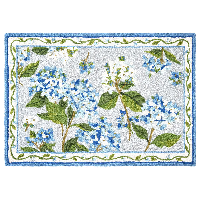 Blue Hydrangea Hook Rug