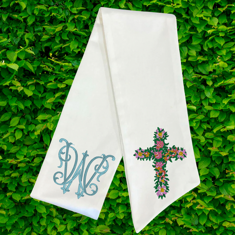 Sara Grayson Malcom, Custom Embroidered Wreath Sash