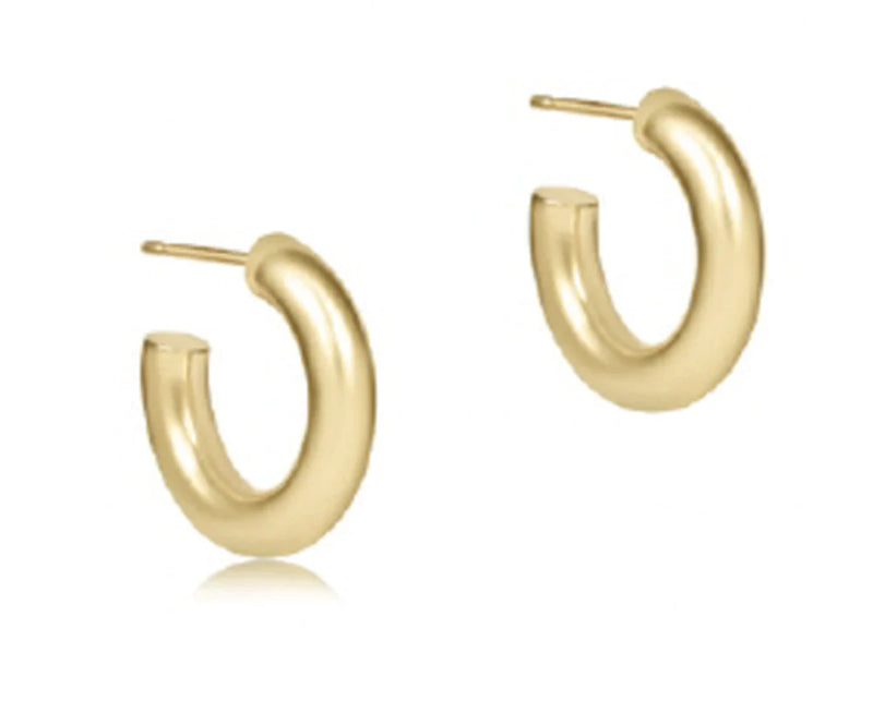 Round Gold 0.5" Post Hoop- 4mm- Smooth