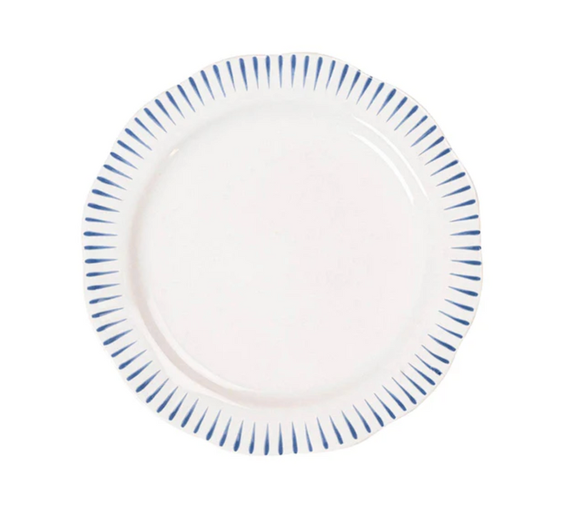 Sitio Stripe Dessert/Salad Plate - Delft Blue