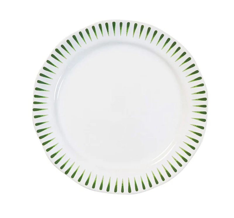 Sitio Stripe Salad Plate, Basil