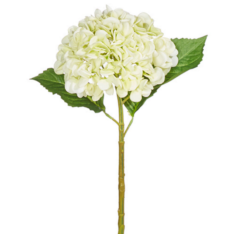 19" Real Touch Light Green Hydrangea Stems