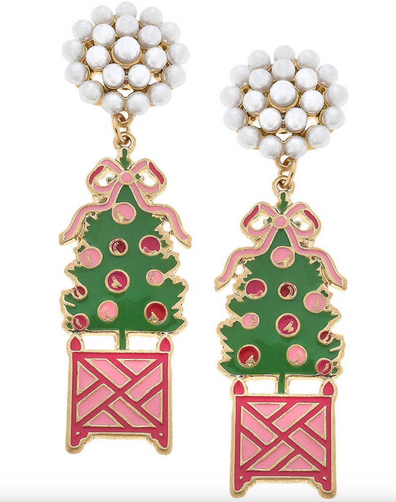 Christmas Tree Topiary Earrings