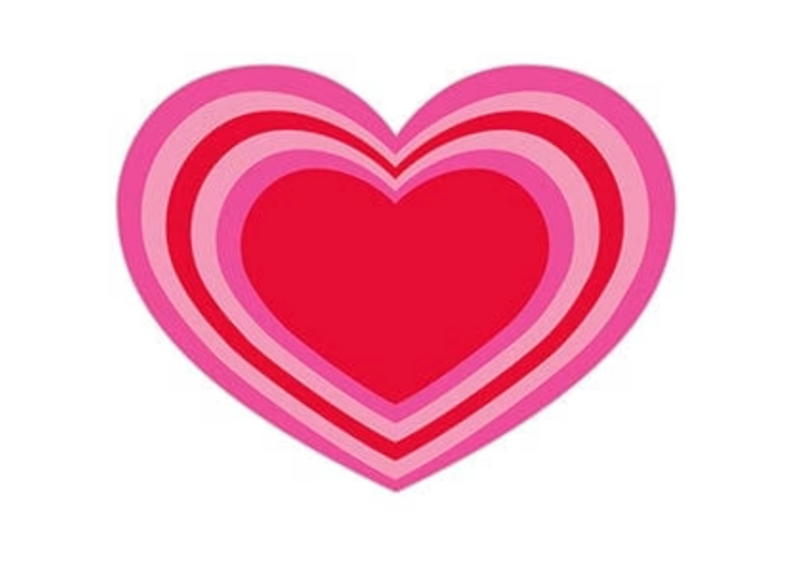 Hot Pink & Red Heart Posh Placemat