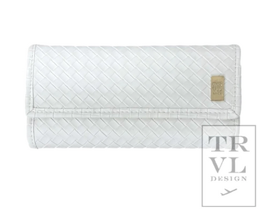 LUXE Bridal Jewelry Wallet- Woven White