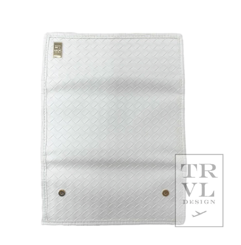 LUXE Bridal Jewelry Wallet- Woven White