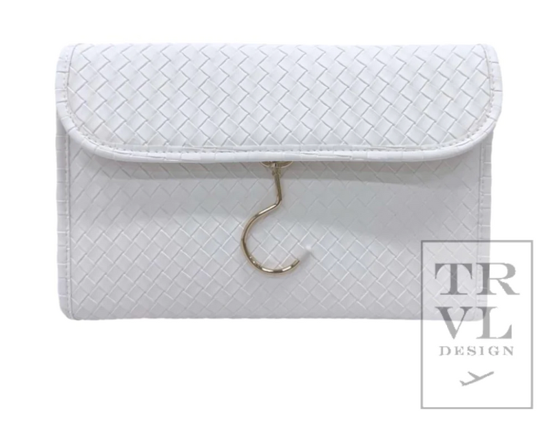 LUXE Bridal Hanging Toiletry Case- Woven White