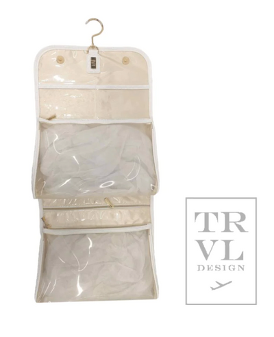 LUXE Bridal Hanging Toiletry Case- Woven White