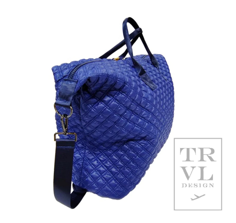 Overpacker- Blue Bell Quilted(Lined in Garden Floral