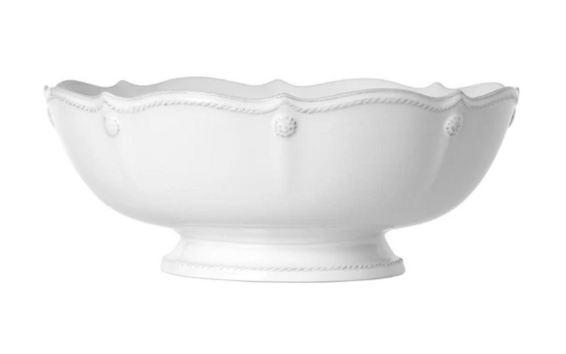 Berry & Thread Footed Fruit Bowl- Whitewash