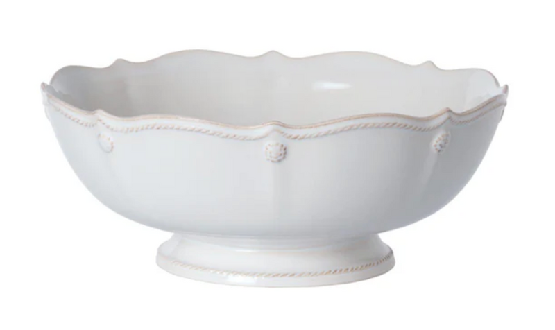 Berry & Thread Footed Fruit Bowl- Whitewash