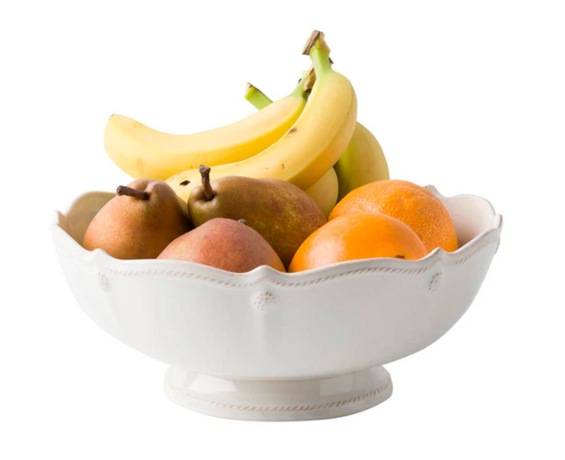 Berry & Thread Footed Fruit Bowl- Whitewash