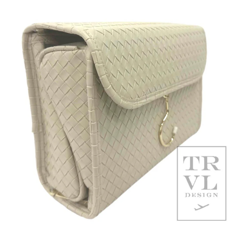 LUXE Hanging Toiletry Case- Woven Bisque