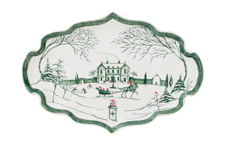 Country Estate Winter Frolic Gift Tray- Evergreen