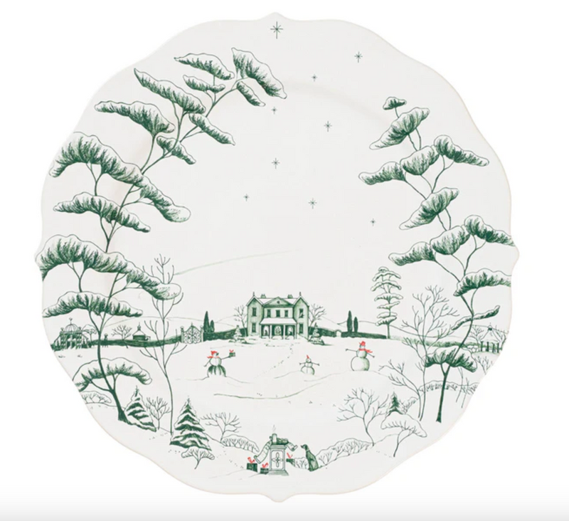 Country Estate Winter Frolic Charger/Platter- Evergreen