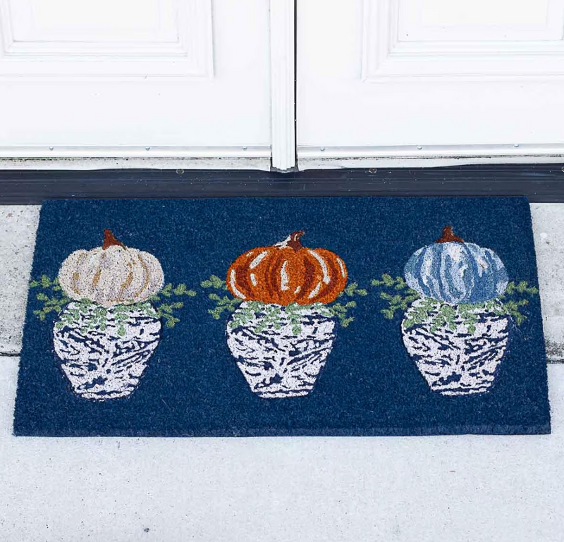 Pumpkin Topiary Coir Doormat