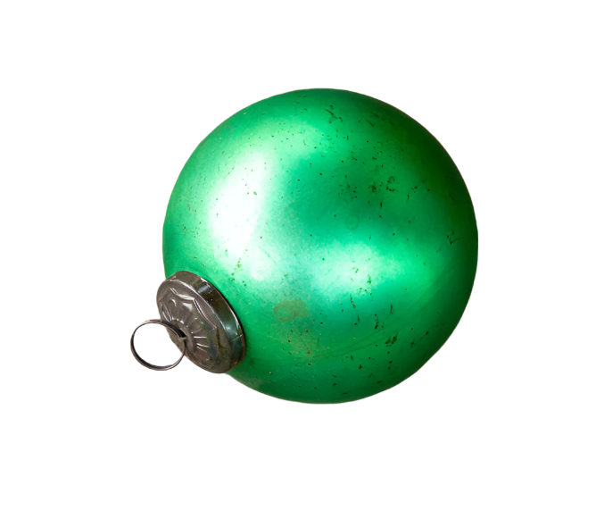 Antique Matte Emerald Glass Ball Ornament