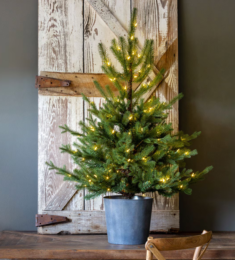 Potted Porch Fir Tree, Lighted