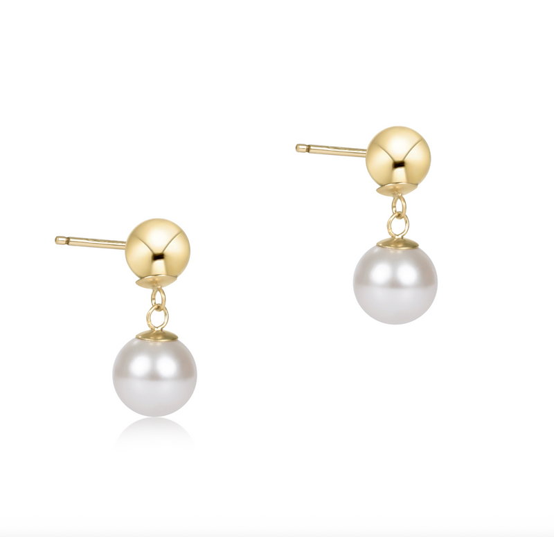 Classic 10mm Ball Drop Stud - Pearl